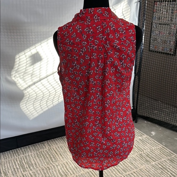 St. John's Bay Red and White Blouse - Picture 2 of 3